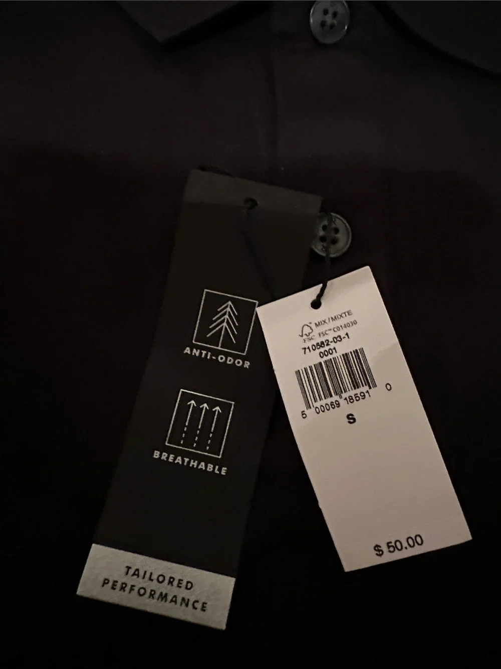 Banana Republic Black Men's Polo Shirt - NWT breathable size small very stretchy